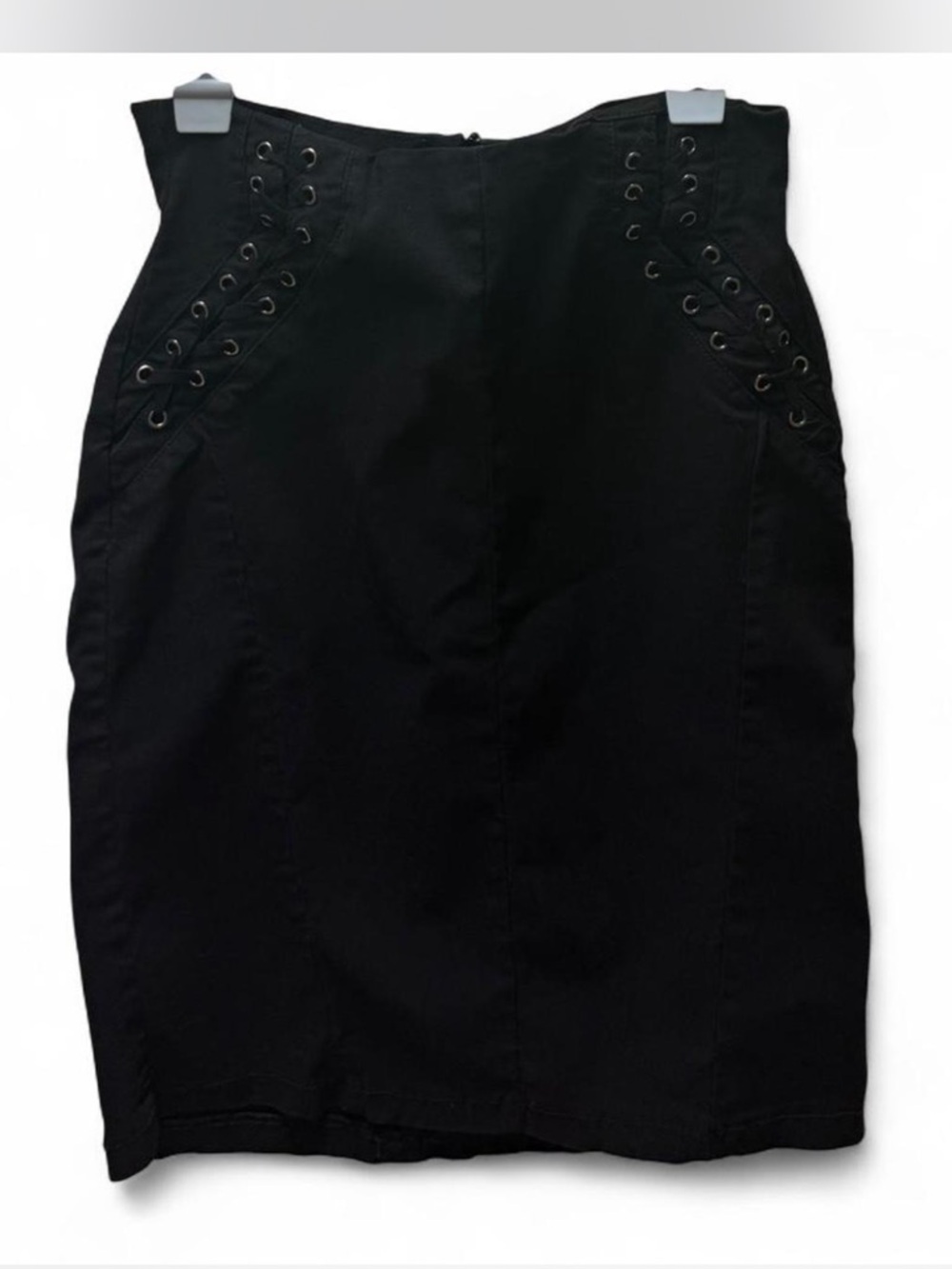 Othr Black Lace-Up High-Waist Pencil Skirt